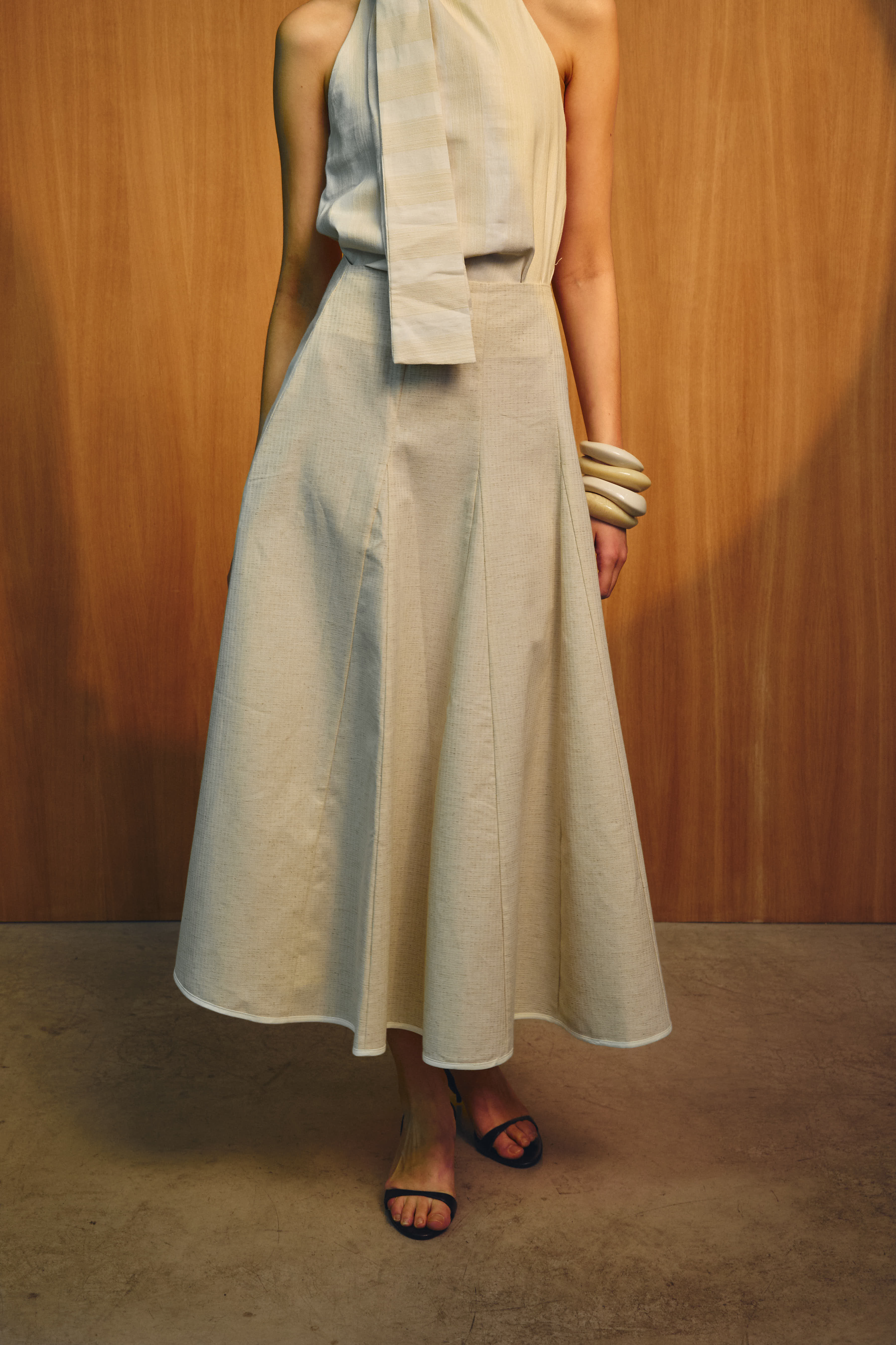 Raw Midi Sail Skirt