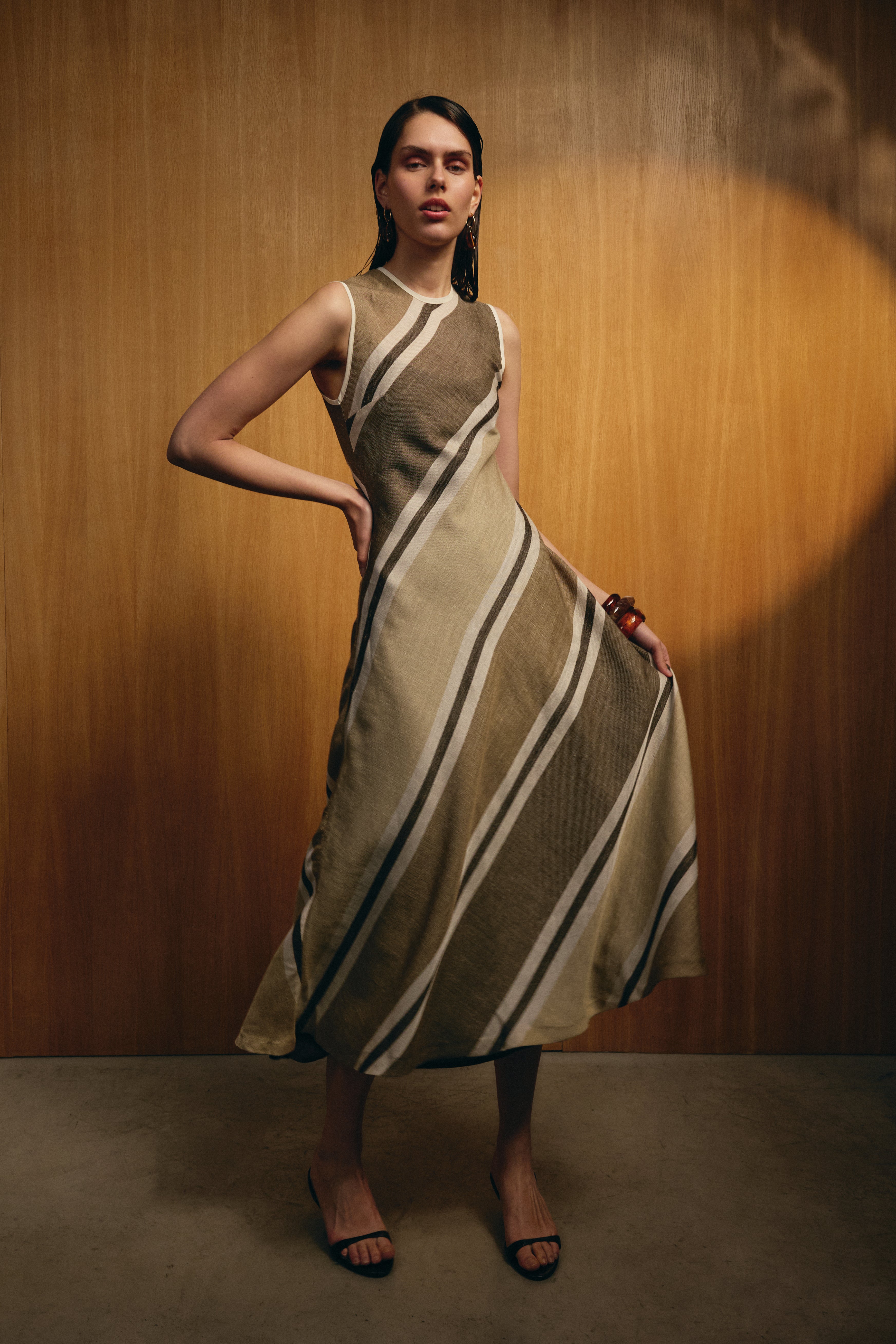 Vestido Moka Rayas Marrón- PRE ORDER