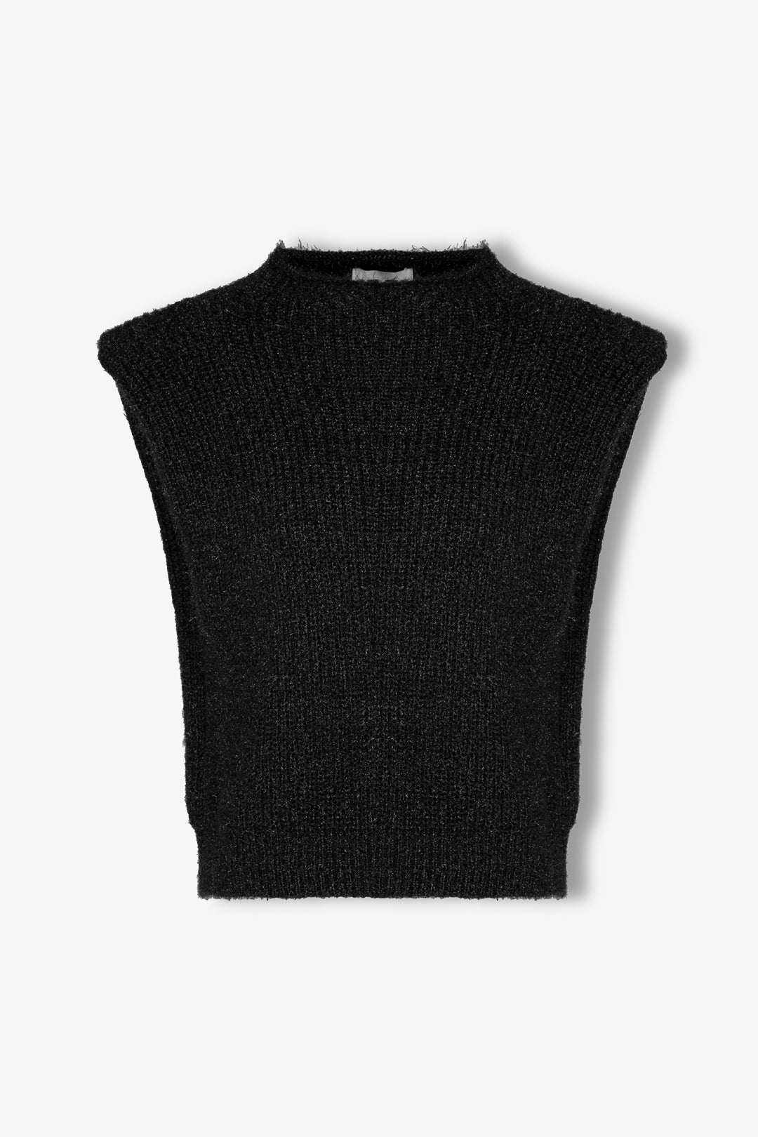 Shining Knit Vest Black