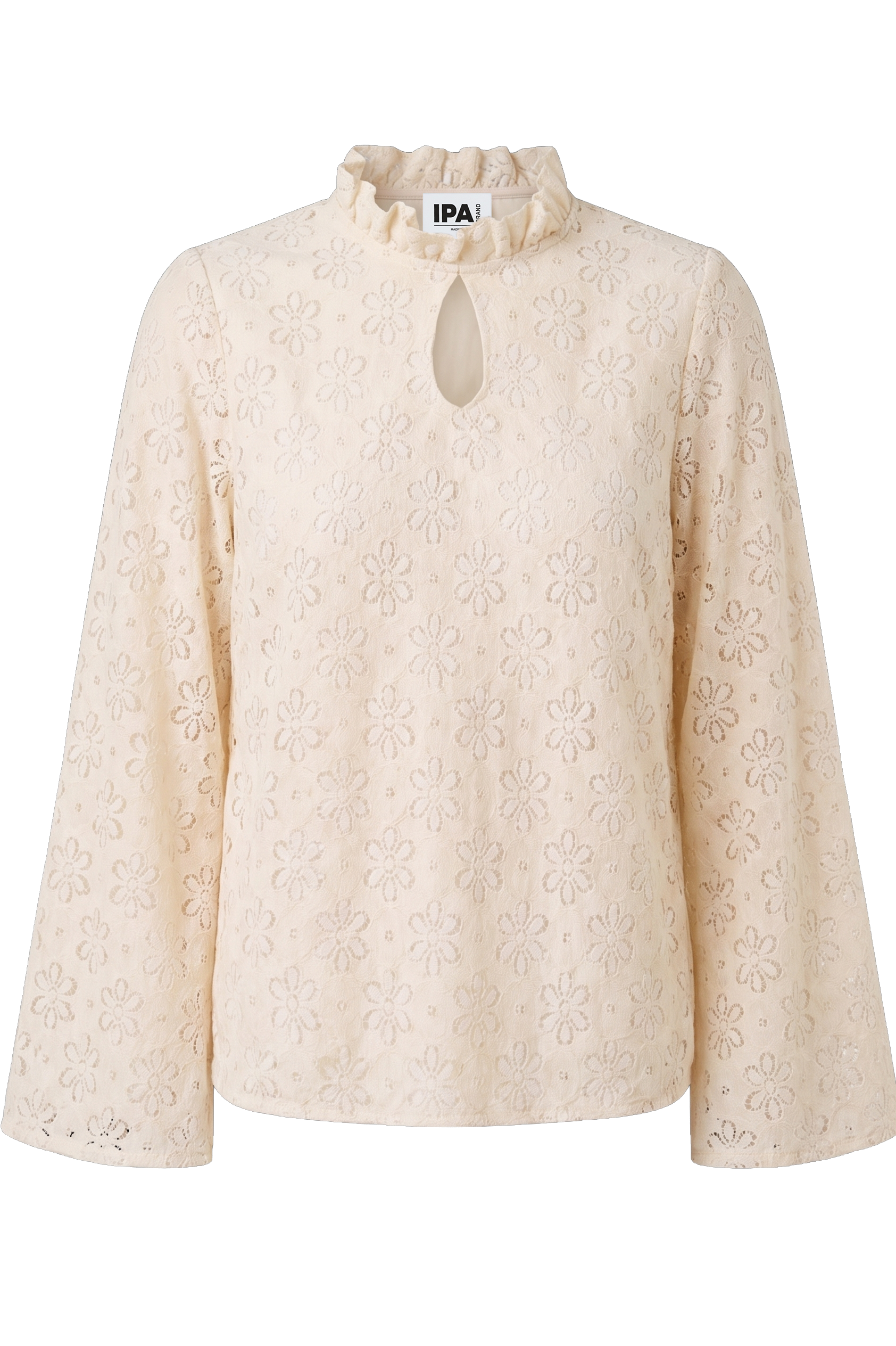 Blusa Meriggio Flores Bordadas Beige