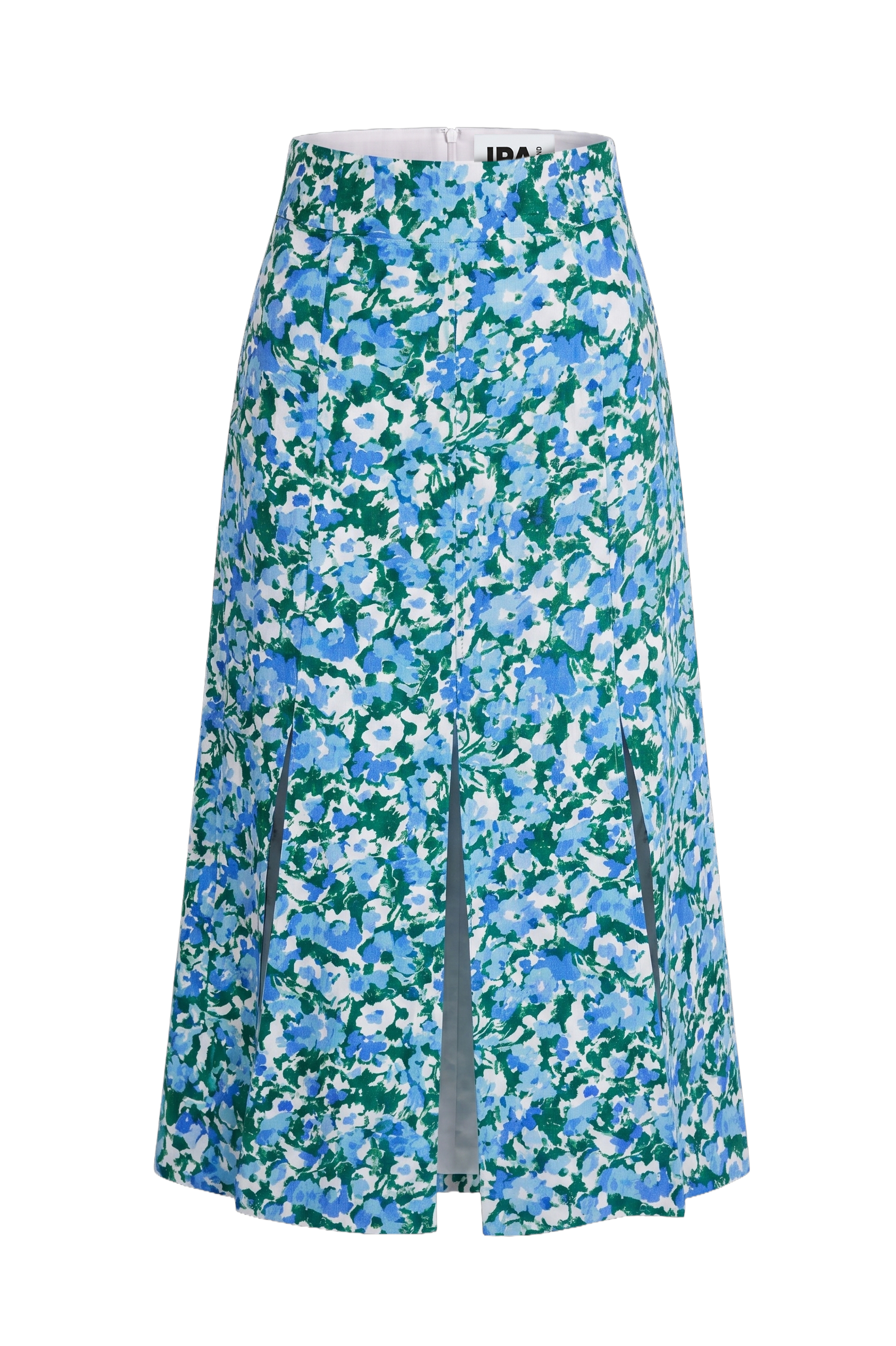 Falda Positano Flores Azul y Verde