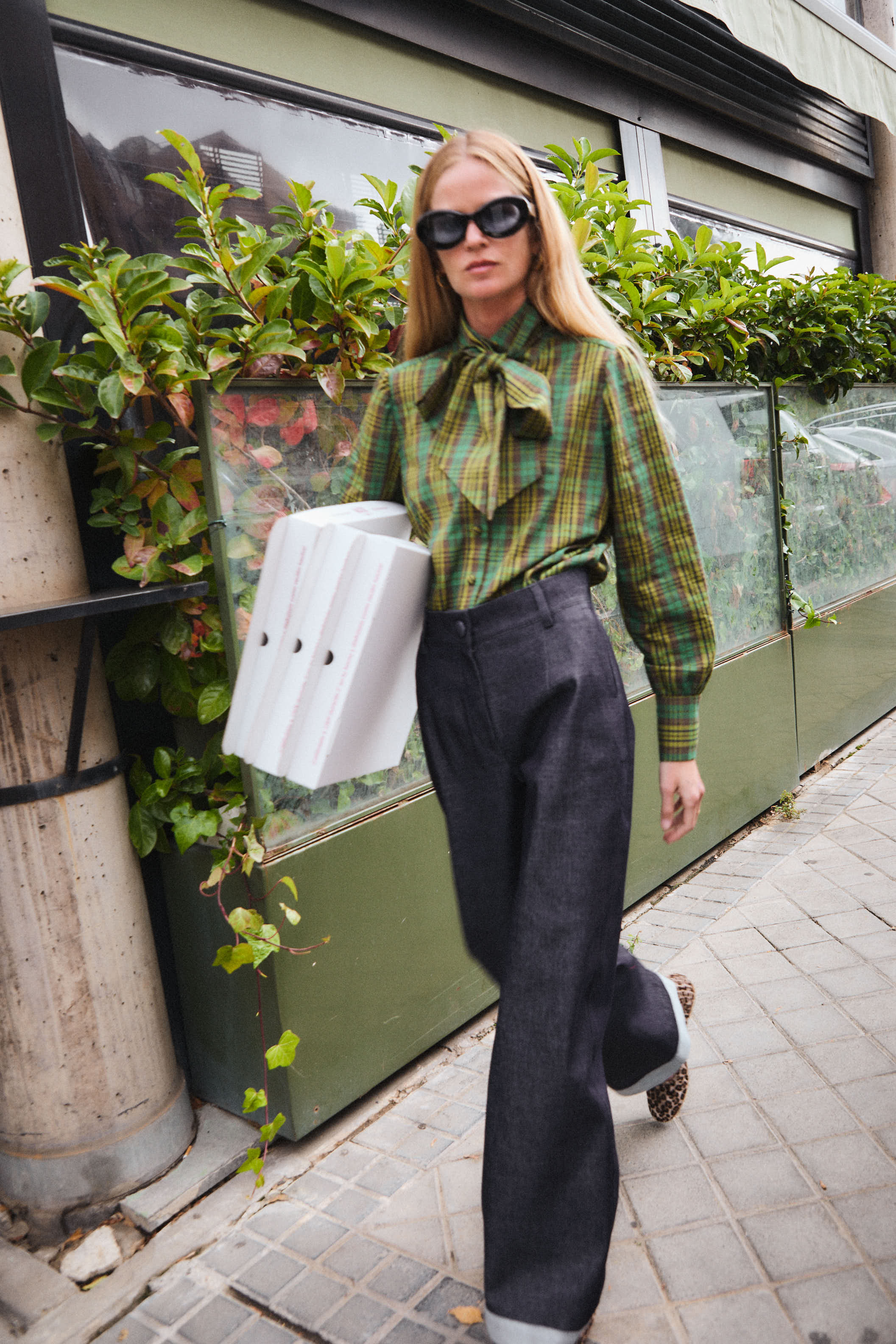 Blusa Lazo Cuadros Verde