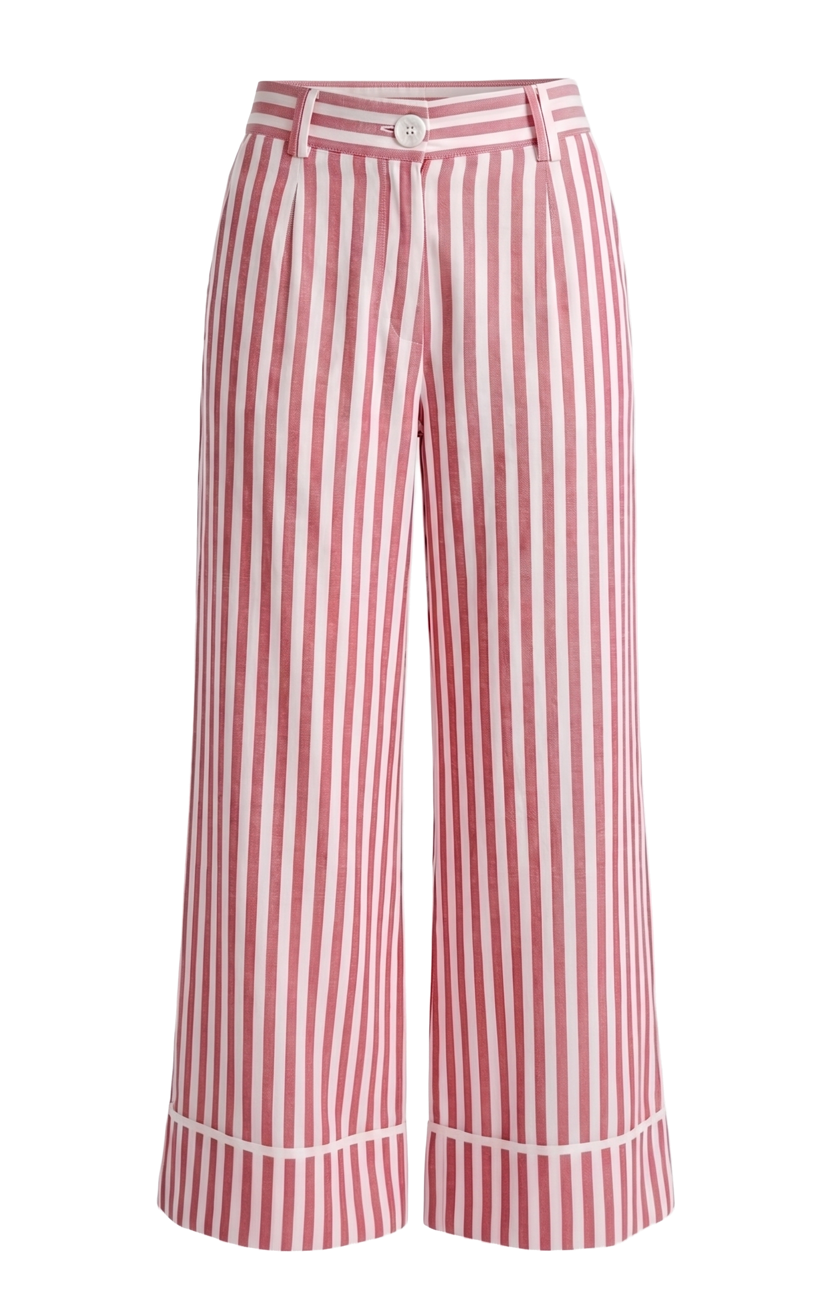 White and Red Striped Gelosia Pants