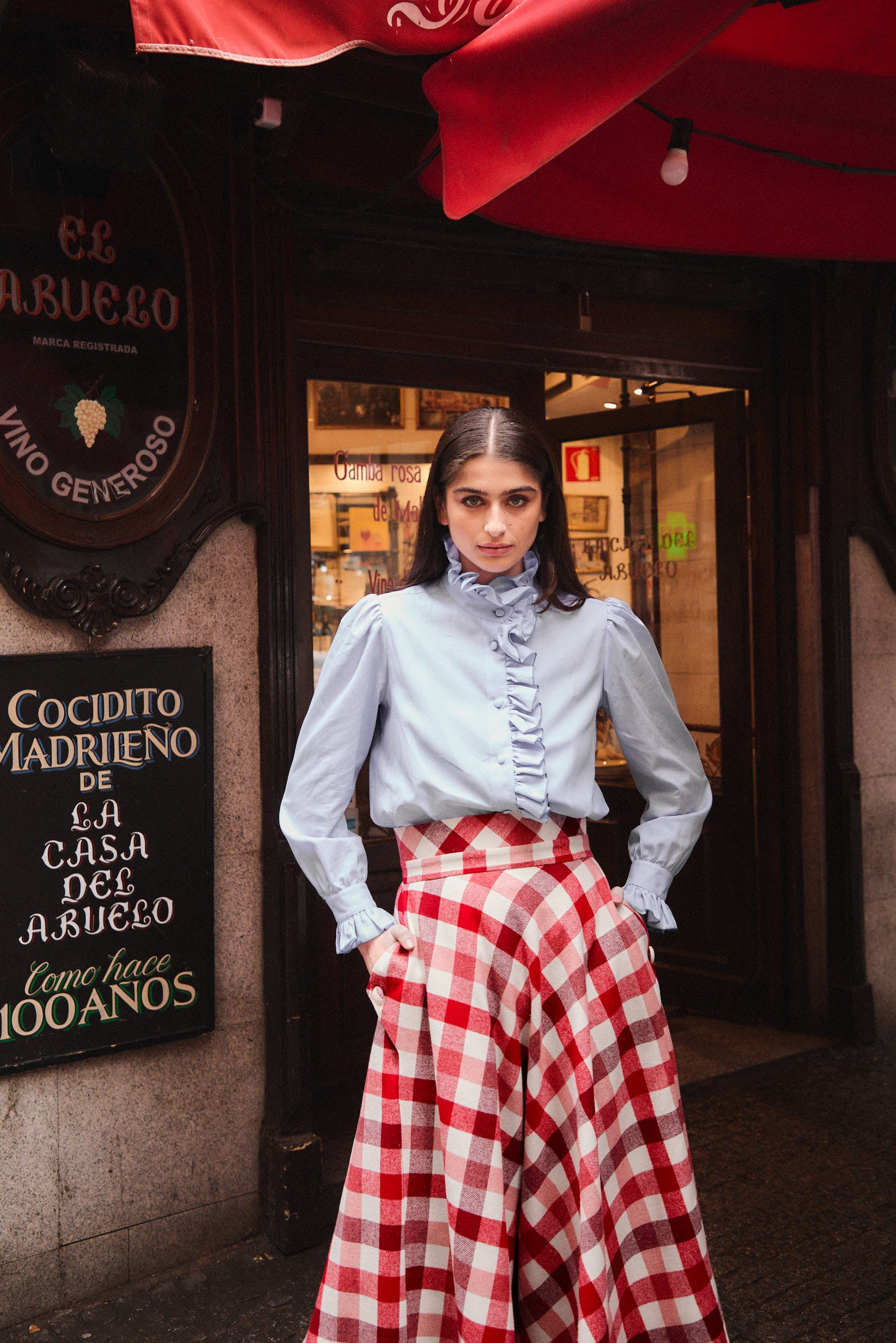 Falda La Ramona Cuadros Rojos