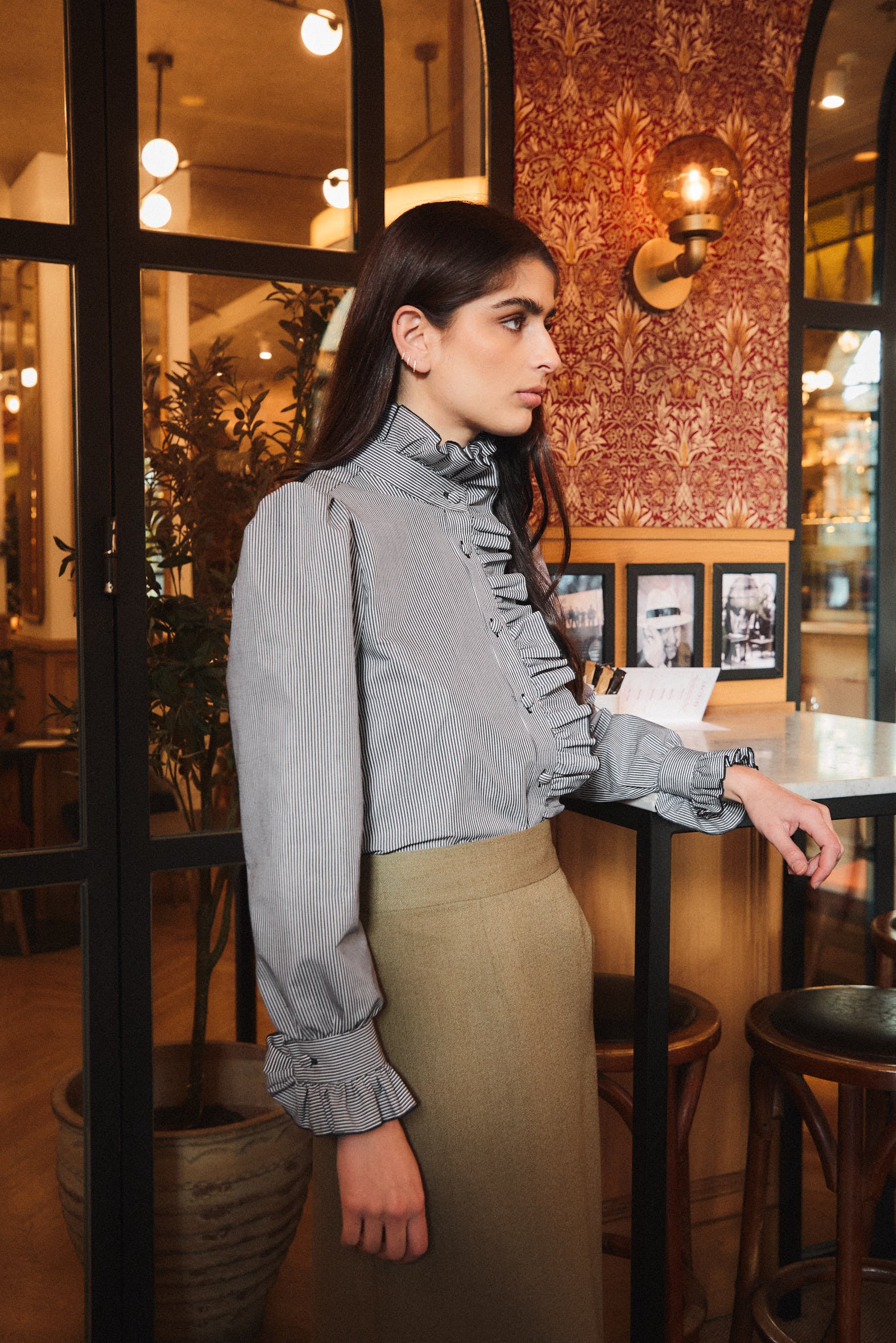 La Felisa Blue Striped Blouse