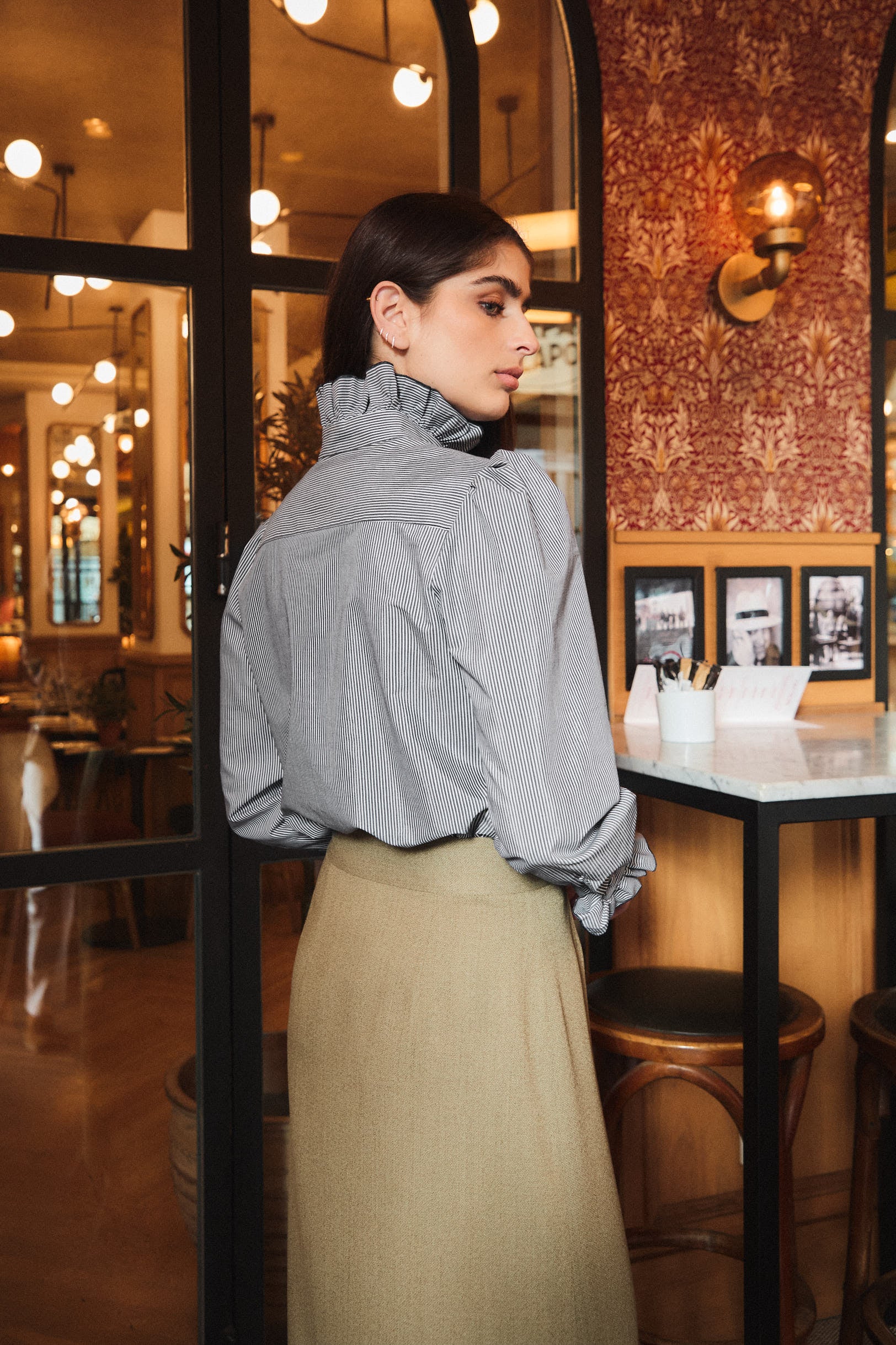 La Felisa Blue Striped Blouse