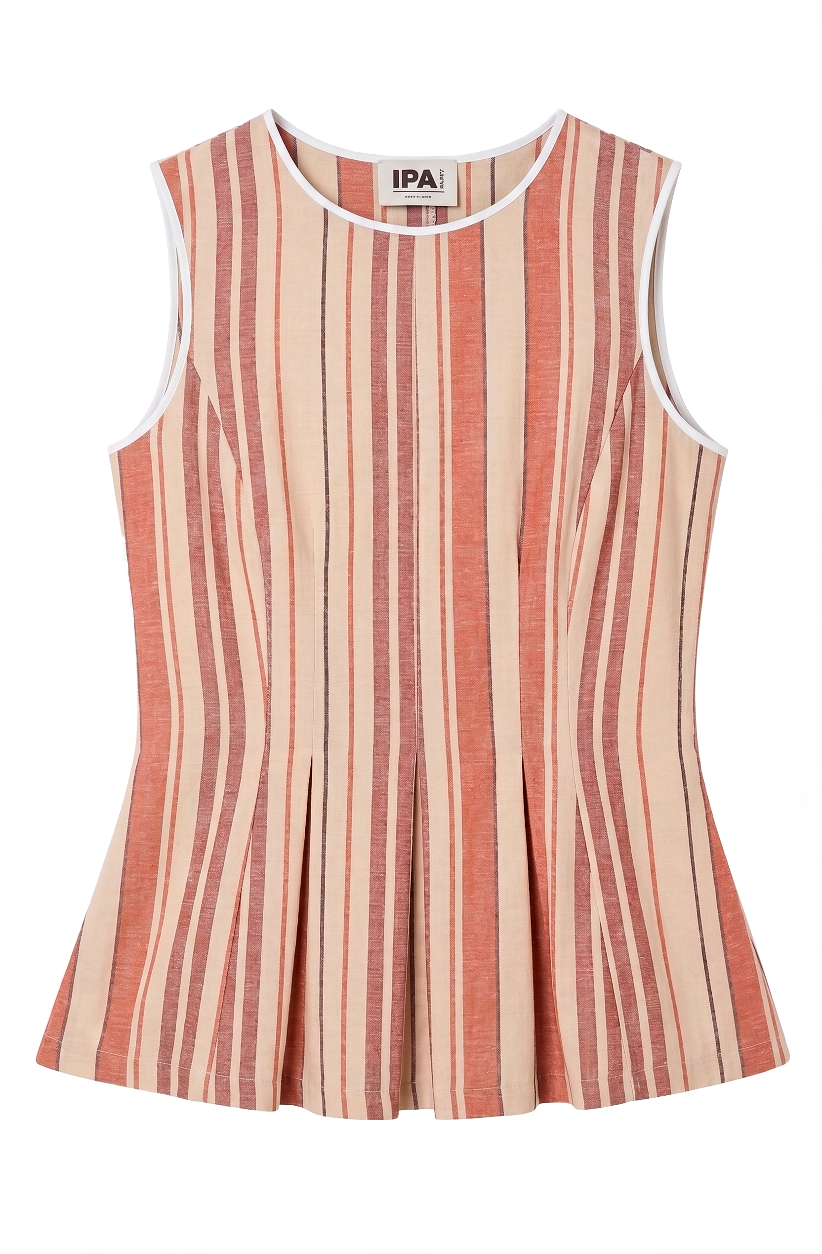 Top Ola Rayas Coral y Lila